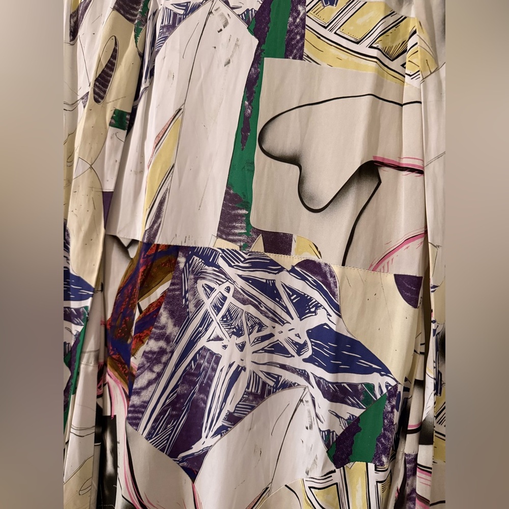 Stella McCartney Ahab Abstract Print Long Sleeve Midi Dress - Picture 5 of 8